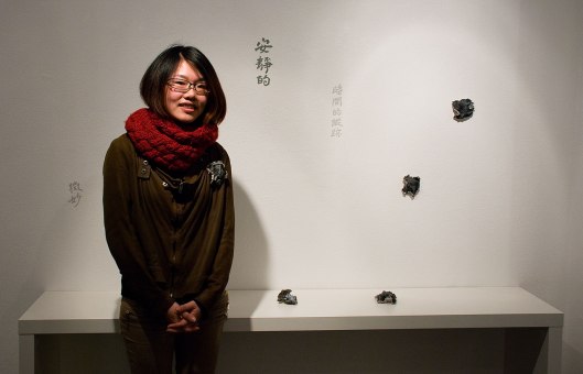 Ying-Hsun (Zita) Hsu at the Bench 886 exhibition. Photo by Eleni Roumpou