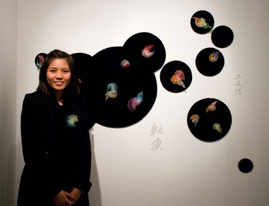 Cai-Xuan Wu at the Bench 886 exhibition. Photo by Eleni Roumpou